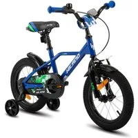 HILAND Kinderfahrrad Hawk 12 14 16 20 Zoll Kinderfahrrad für Jungen 3-10 Jahre, mit Stützrädern, V Bremseund Rücktrittbremse, Hilfsrad, Kotflügel