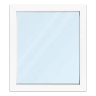 Fenster 80x90 cm, Kunststoff Profil aluplast IDEAL® 4000, Weiß, 800x900 mm, einteilig festverglast, 2-fach Verglasung, individuell konfigurieren