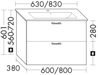 Burgbad WTU.-Schr. Sys30 PG2 Echo 601x600x380 Graphit Softmatt, WYFH060F3963 WYFH060F3963