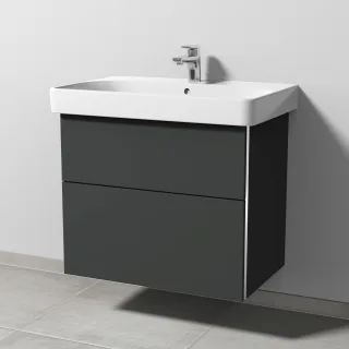 Sanipa 3way Waschtischunterbau zu Geberit Smyle Square Waschtisch mit 2 Auszügen, Graphit-Matt BP6721B
