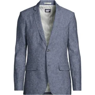 Sakko aus Leinenmix, Herren,  Blau, Leinen/Viskose/Baumwoll-Mischung, by Lands' End