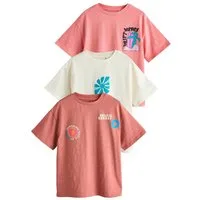 Next T-Shirt Oversized Fit T-Shirts mit Grafik, 3er-Pack (3-tlg)