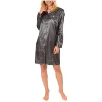 Normann Nachthemd Satin Nachthemd mit langen Ärmeln zum durchgeknöpfen - 61511