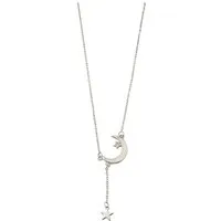 Firetti Y-Kette Schmuck Geschenk Edelstahl Halskette Ankerkette Mond Sterne, Made in Germany