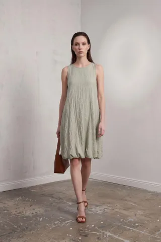 Lässiges Mini-Kleid aus strukturiertem Lyocell