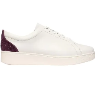 FitFlop - Damen Sneaker "Rally", Kristall, Leder (Weiß/Mauve/Weinrot)