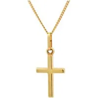 HOPLO Kreuzanhänger Gold Anhänger Kreuz mit Goldkette massiv 333 - 8 Karat Gold 36 cm, Made in Germany