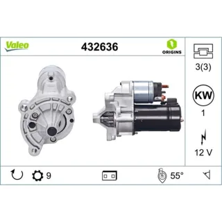 Valeo Anlasser 1,0 kW Citroen Fiat Lancia Peugeot 432636
