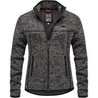 REPUBLIX Fleecejacke EBONY Damen Strickfleece Sweatjacke Zipper Fleecepullover Sweater