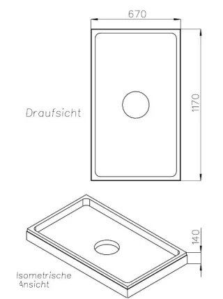 Neuesbad Wannenträger für Bette Floor 120x70 SD 25410