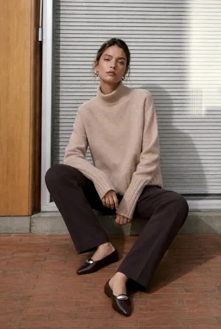 Jane Lushka - Viscose seamless dyed pullover NB2275 camel - Gr. - S