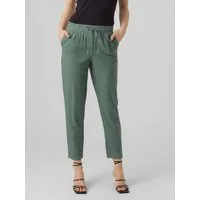 Vero Moda Schlupfhose VMJESMILO MW ANKLE PANTS WVN NOOS mit Leinen, elastisches Bündchen und Kordelzug