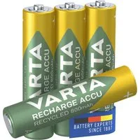 VARTA wiederauflaudbarer Akku Micro 800 mAh (1,2 V, 4 St), VARTA Recharge Accu Recycled wiederaufladbar