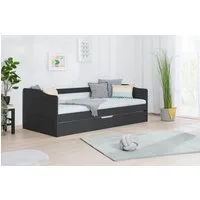 Ticaa Funktionsbett Melinda, Daybett, Jugendbett, 2 Schlafplätze, Schublade auf Rollen, FSC®-zertifizierte Kiefer, 2 Rollroste, Massivholz