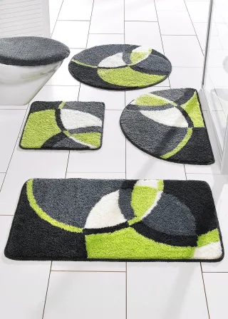 bonprix Badematte mit Kreisen, grün, Gr.80x150 cm, Farbenfroh und kuschelig