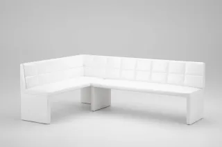 LAGERDEAL Eckbank Bank Küchenbank -Ruth R -Kunstleder Weiss 168 x 128 cm