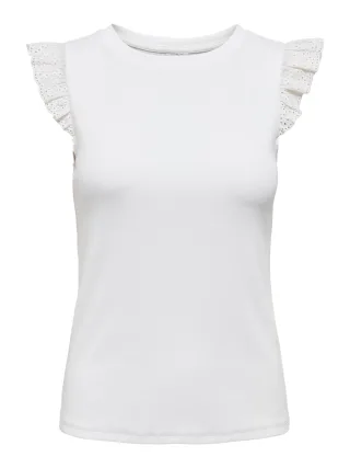JDY - JDYSOFIA S/L FRILL TOP JRS DIA Cloud Dancer - Gr. - S
