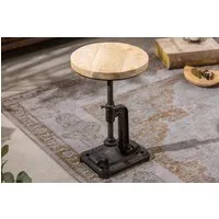 riess-ambiente Beistelltisch ENGINEER Ø30cm natur / schwarz (Einzelartikel, 1-St), Wohnzimmer · Massivholz · Eisen · rund · höhenverstellbar · Industrial