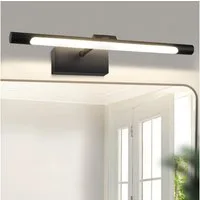 ZMH LED Spiegelleuchte 40CM 4000K Wandleuchte Schwarz Wand 6W, Augenschutz, Einfache Installtion, LED fest integriert, Neutralweiß, Spiegellampe Küche