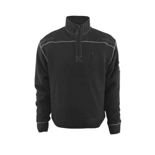 MASCOT Naxos Strickpullover mit kurzem Reißverschluss FRONTLINE Schwarz M - 50354-835-09-M