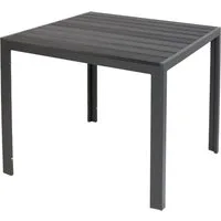 LEX Gartentisch Gartentisch Comfort 90 x 90 cm mit Nonwood Platte Gestell Aluminium