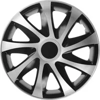 NRM Radkappe DRACO 15 Zoll in Silber/Schwarz, 15 in Zoll, (4-St) Radzierblenden für Stahlfelgen Zweifarbige Radkappen Satz 4er Set 15"