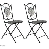 HTI-Living Gartenstuhl Gartenstuhl 2er-Set Metall Schwarz Algier (Set, 2 St)