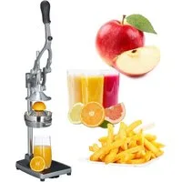 relaxdays 2in1 Zitruspresse Saftpresse manuell mit Schneide-Aufsatz