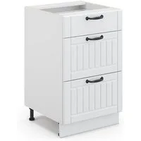Vicco Unterschrank Fame-Line, Weiß Landhaus/Weiß, 50 cm ohne Arbeitsplatte (1-St)