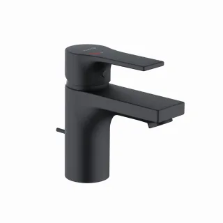 Kludi ZENTA SL Waschtischarmatur 75mm Ablaufgarnitur, ECO PLUS mattschwarz, 482633965 482633965