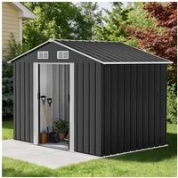 AMERLIFE Gerätehaus Metall-Gartenhaus, Lagerhaus & Gartenschuppen mit Schiebetür, BxT: 196x132 cm, (1 St), stabiler Metall-Geräteschrank, Wetterschutz, 196x132x187cm