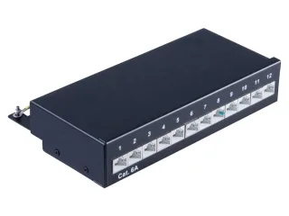 S-IMPULS CAT.6a Patchpanel 12-Port schwarz