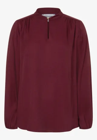 MORE & MORE - Viscose Crepe Blouse, pomegranate red - Gr. - 36