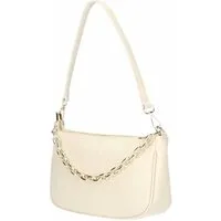 ITALYSHOP24 Schultertasche Made in Italy DAMEN LEDER TASCHE Pochette mit Kette CrossOver City Bag, Handtasche Umhängetasche Clutch Ledertasche Bodybag Schmucktasche