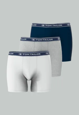 TOM TAILOR BODYWEAR - TOM TAILOR Herren Long-Pants uni 3er Pack navy-melange-white - Gr. - XXL