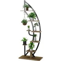 COSTWAY Blumenständer (1 St), 6-stufig, mit 2 Ablagen, Haken & Kippschutz
