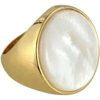 Adelia´s Fingerring Damen Ring aus Edelstahl mit Perlmutt