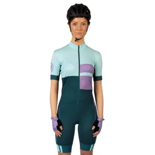 Endura - Radfahr-Trikot für Damen, Stehkragen, Athletisch, Schmal, kurzärmlig (Veilchen)