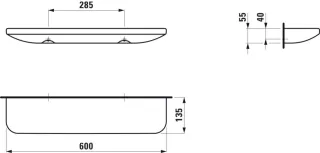 LAUFEN keramische Ablage LUA 135x600x55 H8700824000001