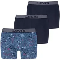 Levi's® Boxershorts LEVIS MEN HATCH FLWR AOP BOXER BRIEF 3P (3er Pack) mit Logobund und ohne Eingriff