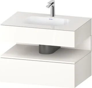 Duravit Qatego Einbauwaschtisch mit Konsolenwaschtischunterbau Weiß Hochglanz & Supermatt 800x550x60 QA4785084220000