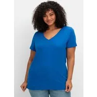 Sheego T-Shirt T-Shirt Kurzarm mit V-Ausschnitt