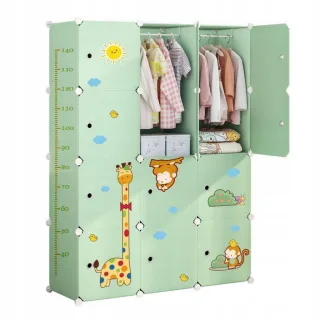 Muvu Modularer, Grün, Kunststoff, 111x147x147 cm, Kinder- & Jugendzimmer, Kindermöbel, Kinderkleiderschränke