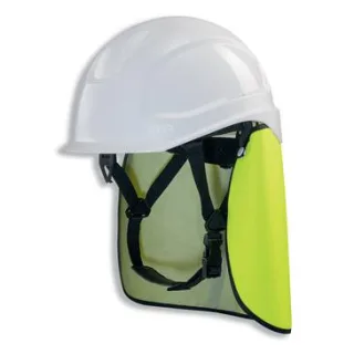 uvex pheos S-KR-IES Schutzhelm mit Kinnriemen - mit Nackenschutz gelb - mit Lüftung - mit Drehradsys weiß 55 cm - 61 cm - 9772062