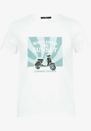 zero - T-Shirt mit Print weiß - Gr. - 42