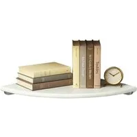 relaxdays Eckregal Wand Walnussholz, weiss, 30 cm