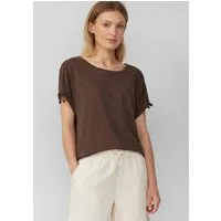 s.Oliver Kurzarmshirt T-Shirt T-Shirt mit Flammgarnstruktur und Raffung