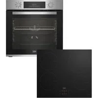 BEKO Backofen-Set BBSM12340X, mit Teleskopauszug nachrüstbar, Simple Steam Reinigungsfunktion, Gleichmäßige Heißluft für perfekte Ergebnisse dank Aeroperfect
