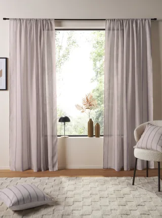 LeGer Home by Lena Gercke Gardine "Zayla" Stangendurchzug 1 Stk. tlg. Leinenoptik, Stangendurchzug, Pflegeleicht, leichtes Material