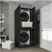 Roomart Waschmaschinenumbauschrank DORA Waschmaschinenschrank 70 cm, Soft-Close, 130 kg, in 4 Farben (Waschmaschinenschrank DORA für Trockner & Waschmaschine in 5 Farben) Soft-Close, Vollauszug, 130 kg, 2 Größen, 5 Farben, Wandbefestigung
